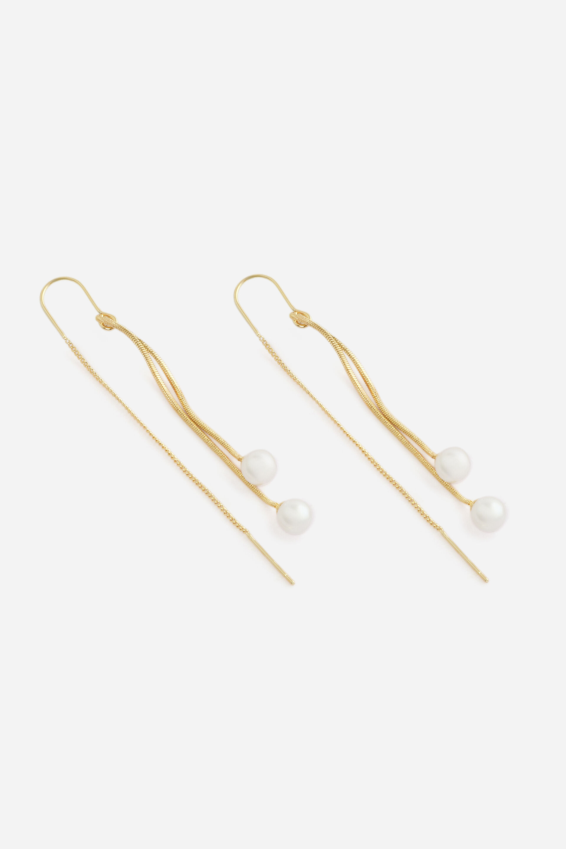 Layered Pearl Threader Earrings, , image 2